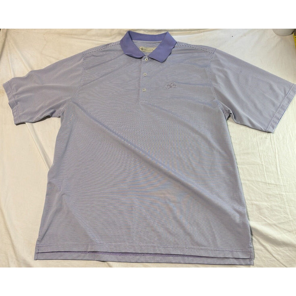 Donald Ross Golf Polo Shirt Men's XL Purple Lavender Striped Short Sleeve Poly - Picture 2 of 11